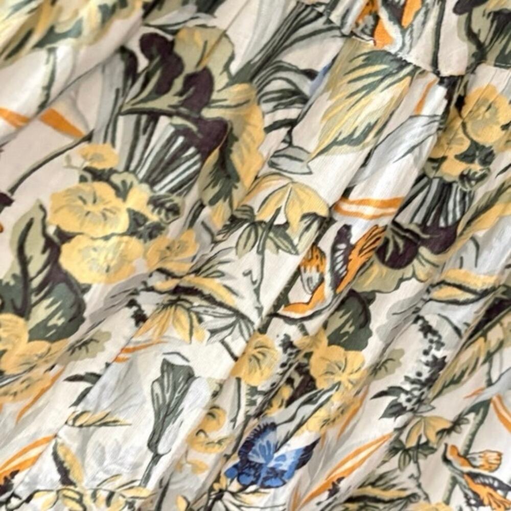 Abercrombie & Fitch Tropical Floral Maxi Dress Smocked Back Button Front M - Picture 13 of 13